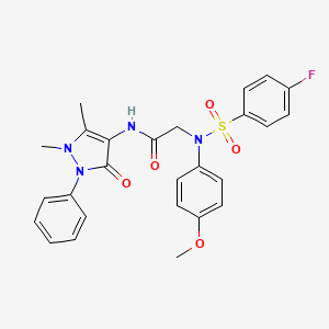 N~1~-(1,5-dimethyl-3-oxo-2-phenyl-2,3-dihydro-1H-pyrazol-4-yl)-N~2~-[(4-fluorophenyl)sulfonyl]-N~2~-(4-methoxyphenyl)glycinamide