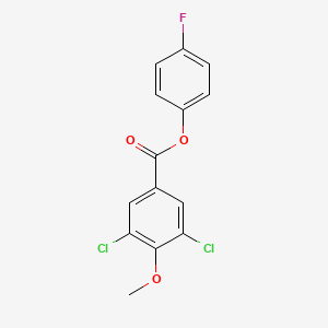 molecular formula C14H9Cl2FO3 B3528115 4-fluorophenyl 3,5-dichloro-4-methoxybenzoate 