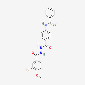 molecular formula C22H18BrN3O4 B3528132 N-(4-{[2-(3-bromo-4-methoxybenzoyl)hydrazino]carbonyl}phenyl)benzamide 