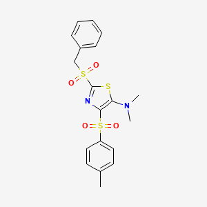 2-(benzylsulfonyl)-N,N-dimethyl-4-[(4-methylphenyl)sulfonyl]-1,3-thiazol-5-amine