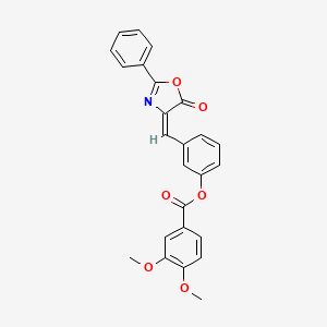 3-[(5-oxo-2-phenyl-1,3-oxazol-4(5H)-ylidene)methyl]phenyl 3,4-dimethoxybenzoate