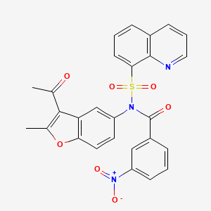 N-(3-acetyl-2-methyl-1-benzofuran-5-yl)-3-nitro-N-(8-quinolinylsulfonyl)benzamide