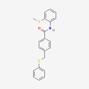 N-[2-(methylthio)phenyl]-4-[(phenylthio)methyl]benzamide