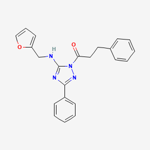 N-(2-furylmethyl)-3-phenyl-1-(3-phenylpropanoyl)-1H-1,2,4-triazol-5-amine