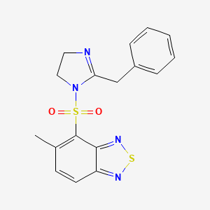 molecular formula C17H16N4O2S2 B3528371 4-[(2-benzyl-4,5-dihydro-1H-imidazol-1-yl)sulfonyl]-5-methyl-2,1,3-benzothiadiazole 