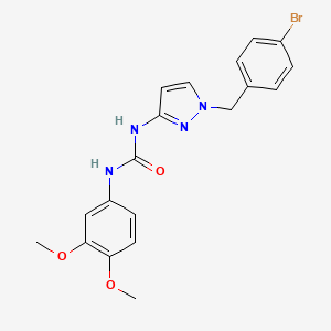 molecular formula C19H19BrN4O3 B3528399 N-[1-(4-bromobenzyl)-1H-pyrazol-3-yl]-N'-(3,4-dimethoxyphenyl)urea 