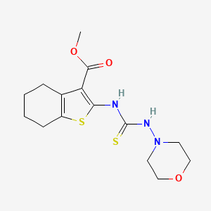 molecular formula C15H21N3O3S2 B3528410 methyl 2-{[(4-morpholinylamino)carbonothioyl]amino}-4,5,6,7-tetrahydro-1-benzothiophene-3-carboxylate 