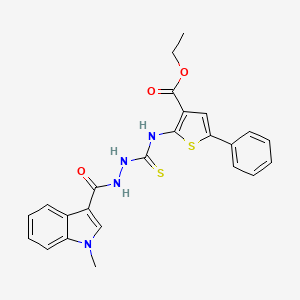 ethyl 2-[({2-[(1-methyl-1H-indol-3-yl)carbonyl]hydrazino}carbonothioyl)amino]-5-phenyl-3-thiophenecarboxylate