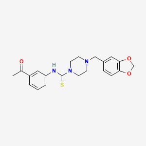 molecular formula C21H23N3O3S B3528435 N-(3-acetylphenyl)-4-(1,3-benzodioxol-5-ylmethyl)-1-piperazinecarbothioamide 