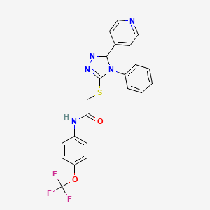 2-{[4-phenyl-5-(4-pyridinyl)-4H-1,2,4-triazol-3-yl]thio}-N-[4-(trifluoromethoxy)phenyl]acetamide