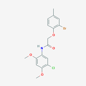 molecular formula C17H17BrClNO4 B3528467 2-(2-bromo-4-methylphenoxy)-N-(5-chloro-2,4-dimethoxyphenyl)acetamide 