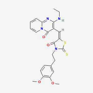 molecular formula C24H24N4O4S2 B3528491 3-({3-[2-(3,4-dimethoxyphenyl)ethyl]-4-oxo-2-thioxo-1,3-thiazolidin-5-ylidene}methyl)-2-(ethylamino)-4H-pyrido[1,2-a]pyrimidin-4-one 