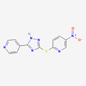 molecular formula C12H8N6O2S B3528498 5-nitro-2-{[5-(4-pyridinyl)-4H-1,2,4-triazol-3-yl]thio}pyridine 