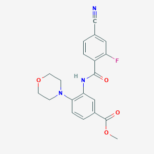 molecular formula C20H18FN3O4 B352851 Methyl 3-[(4-cyano-2-fluorobenzoyl)amino]-4-(4-morpholinyl)benzoate CAS No. 894877-64-6