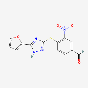 4-{[5-(2-furyl)-4H-1,2,4-triazol-3-yl]thio}-3-nitrobenzaldehyde