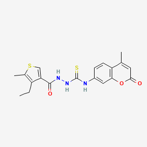 2-[(4-ethyl-5-methyl-3-thienyl)carbonyl]-N-(4-methyl-2-oxo-2H-chromen-7-yl)hydrazinecarbothioamide