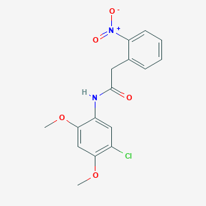 molecular formula C16H15ClN2O5 B3528609 N-(5-chloro-2,4-dimethoxyphenyl)-2-(2-nitrophenyl)acetamide 