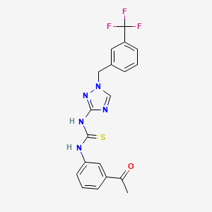 molecular formula C19H16F3N5OS B3528616 N-(3-acetylphenyl)-N'-{1-[3-(trifluoromethyl)benzyl]-1H-1,2,4-triazol-3-yl}thiourea 