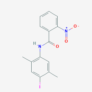 molecular formula C15H13IN2O3 B3528622 N-(4-iodo-2,5-dimethylphenyl)-2-nitrobenzamide 