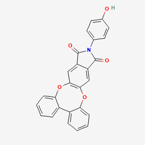 molecular formula C26H15NO5 B3528635 12-(4-hydroxyphenyl)-11H-dibenzo[5,6:7,8][1,4]dioxocino[2,3-f]isoindole-11,13(12H)-dione 