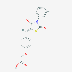 molecular formula C19H15NO5S B352865 2-[4-[(Z)-[3-(3-methylphenyl)-2,4-dioxo-1,3-thiazolidin-5-ylidene]methyl]phenoxy]acetic Acid CAS No. 862257-53-2