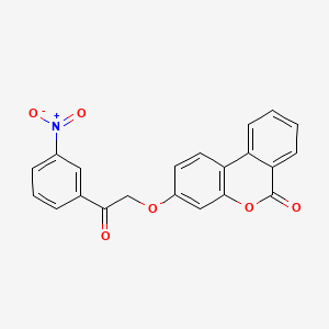 molecular formula C21H13NO6 B3528655 3-[2-(3-nitrophenyl)-2-oxoethoxy]-6H-benzo[c]chromen-6-one 