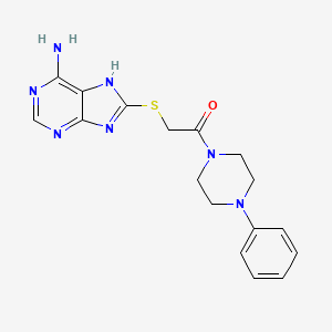 2-[(6-AMINO-9H-PURIN-8-YL)SULFANYL]-1-(4-PHENYLPIPERAZINO)-1-ETHANONE