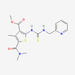 methyl 5-[(dimethylamino)carbonyl]-4-methyl-2-({[(2-pyridinylmethyl)amino]carbonothioyl}amino)-3-thiophenecarboxylate