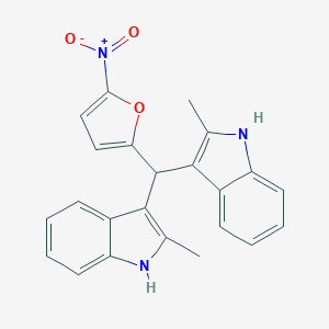 molecular formula C23H19N3O3 B352870 2-methyl-3-[(2-methyl-1H-indol-3-yl)(5-nitro-2-furyl)methyl]-1H-indole CAS No. 618406-11-4