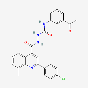 N-(3-acetylphenyl)-2-{[2-(4-chlorophenyl)-8-methyl-4-quinolinyl]carbonyl}hydrazinecarboxamide