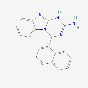 molecular formula C19H15N5 B352873 13-(Naphthalen-1-yl)-1,8,10,12-tetraazatricyclo[7.4.0.0^{2,7}]trideca-2,4,6,8,11-pentaen-11-amine CAS No. 380494-16-6