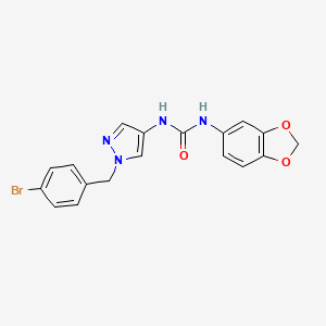 molecular formula C18H15BrN4O3 B3528795 N-1,3-benzodioxol-5-yl-N'-[1-(4-bromobenzyl)-1H-pyrazol-4-yl]urea 