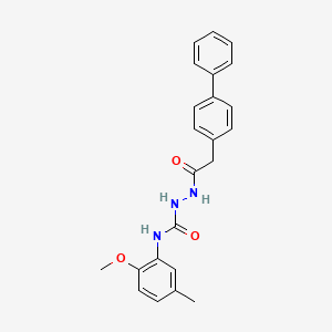 molecular formula C23H23N3O3 B3528812 2-(4-biphenylylacetyl)-N-(2-methoxy-5-methylphenyl)hydrazinecarboxamide 