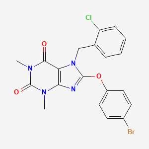 molecular formula C20H16BrClN4O3 B3528825 8-(4-bromophenoxy)-7-(2-chlorobenzyl)-1,3-dimethyl-3,7-dihydro-1H-purine-2,6-dione 