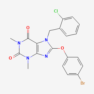 8-(4-BROMOPHENOXY)-7-[(2-CHLOROPHENYL)METHYL]-1,3-DIMETHYL-2,3,6,7-TETRAHYDRO-1H-PURINE-2,6-DIONE