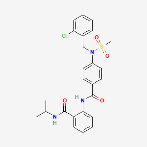 molecular formula C25H26ClN3O4S B3528844 2-({4-[(2-chlorobenzyl)(methylsulfonyl)amino]benzoyl}amino)-N-isopropylbenzamide CAS No. 592472-67-8