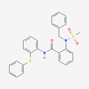 molecular formula C27H24N2O3S2 B3528855 2-[benzyl(methylsulfonyl)amino]-N-[2-(phenylthio)phenyl]benzamide 