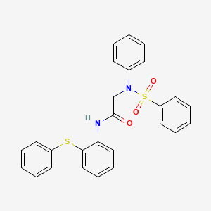 molecular formula C26H22N2O3S2 B3528859 N~2~-phenyl-N~2~-(phenylsulfonyl)-N~1~-[2-(phenylthio)phenyl]glycinamide 