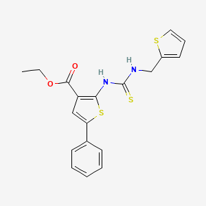 molecular formula C19H18N2O2S3 B3528878 ethyl 5-phenyl-2-({[(2-thienylmethyl)amino]carbonothioyl}amino)-3-thiophenecarboxylate 