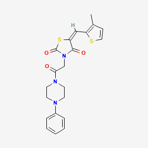 molecular formula C21H21N3O3S2 B3528888 5-[(3-methyl-2-thienyl)methylene]-3-[2-oxo-2-(4-phenyl-1-piperazinyl)ethyl]-1,3-thiazolidine-2,4-dione 