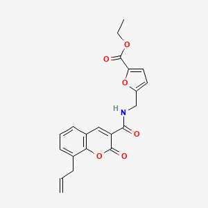 molecular formula C21H19NO6 B3528900 ethyl 5-({[(8-allyl-2-oxo-2H-chromen-3-yl)carbonyl]amino}methyl)-2-furoate 