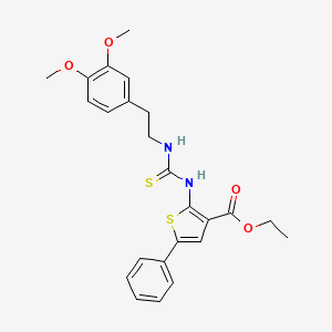molecular formula C24H26N2O4S2 B3528903 ethyl 2-[({[2-(3,4-dimethoxyphenyl)ethyl]amino}carbonothioyl)amino]-5-phenyl-3-thiophenecarboxylate 
