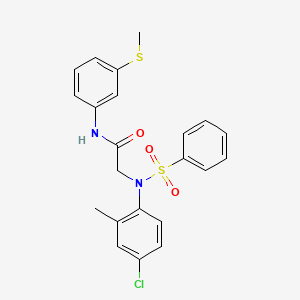 molecular formula C22H21ClN2O3S2 B3528906 N~2~-(4-chloro-2-methylphenyl)-N~1~-[3-(methylthio)phenyl]-N~2~-(phenylsulfonyl)glycinamide 