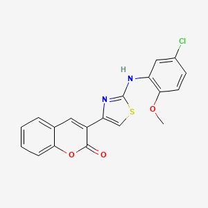 molecular formula C19H13ClN2O3S B3528908 3-{2-[(5-chloro-2-methoxyphenyl)amino]-1,3-thiazol-4-yl}-2H-chromen-2-one 