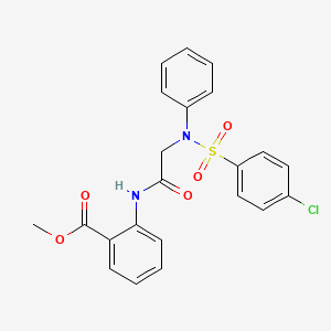 molecular formula C22H19ClN2O5S B3528930 methyl 2-({N-[(4-chlorophenyl)sulfonyl]-N-phenylglycyl}amino)benzoate 