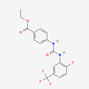 molecular formula C17H14F4N2O3 B3528933 ethyl 4-[({[2-fluoro-5-(trifluoromethyl)phenyl]amino}carbonyl)amino]benzoate 