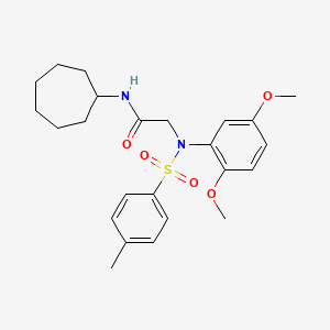 molecular formula C24H32N2O5S B3528954 N~1~-cycloheptyl-N~2~-(2,5-dimethoxyphenyl)-N~2~-[(4-methylphenyl)sulfonyl]glycinamide 