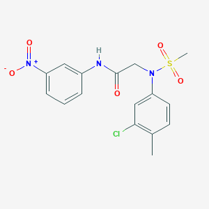 molecular formula C16H16ClN3O5S B3528960 N~2~-(3-chloro-4-methylphenyl)-N~2~-(methylsulfonyl)-N~1~-(3-nitrophenyl)glycinamide 