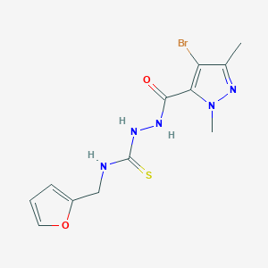 2-[(4-bromo-1,3-dimethyl-1H-pyrazol-5-yl)carbonyl]-N-(2-furylmethyl)hydrazinecarbothioamide