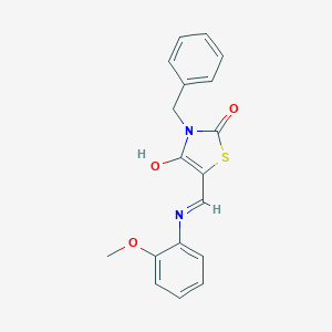 molecular formula C18H16N2O3S B352897 3-Benzyl-5-[(2-methoxyanilino)methylene]-1,3-thiazolidine-2,4-dione 